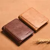 Classic Vintage Wallet Men Short Card Holder Wallet Multifunctional Vertical Tri-fold Wallet Thin Driver's License Storage Bag 4