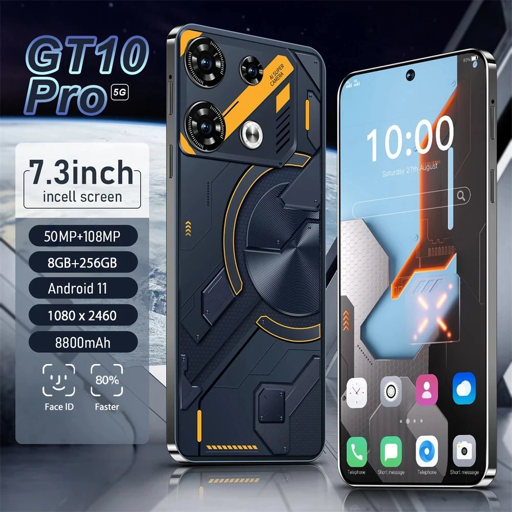 

[Real Parameter] Original GT10 Pro Smartphone 7.3inch 50MP+108MP 8800Mah Dual Sim Face Unlocked NFC Celular 4G/5G Global Version