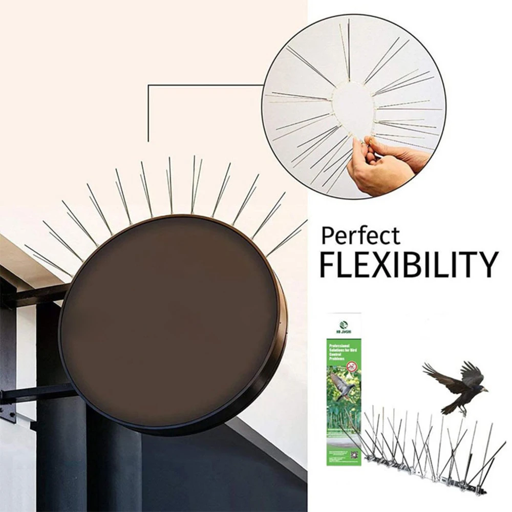 Stainless Steel Bird Repellent Spikes Eco-friendly for Balconies Roofs Patios