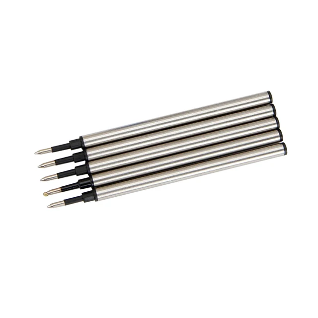 5pcs Metal Refills Blue Black Ink for Roller Ballpoint Pens Gel Pen Replacement Signature Rods Business School Office Stationery 0 7mm black