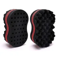 Brosse à cheveux ovale Double face torsadée magique, brosse en éponge pour bobine Afro naturelle ondulée, brosses en éponge pour tresses de cheveux 6