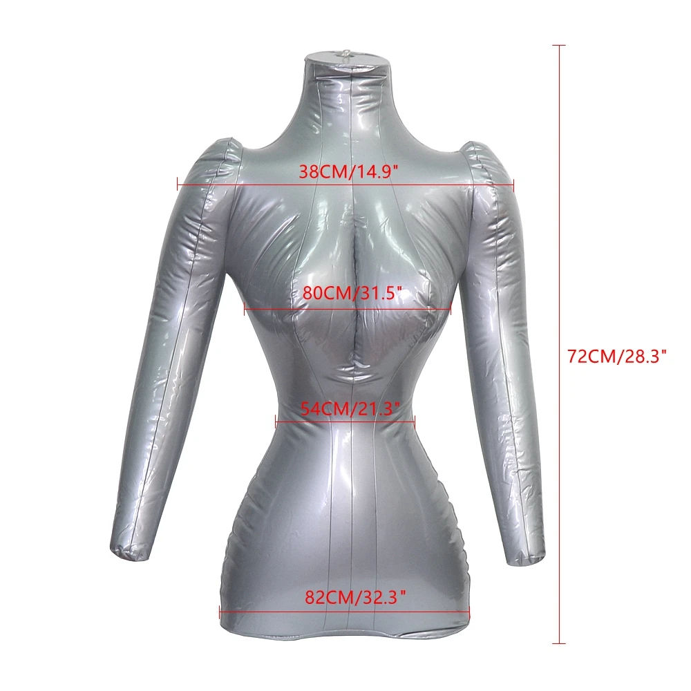PVC Damen Halbkörper Arm aufblasbare Schaufenster puppe T-Shirt Top Display Torso Modell Frau Halbkörper aufblasbare Schaufenster puppe – Detail 5