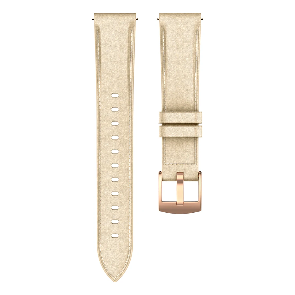Elegant 18mm Leather Smartwatch Band - Premium QuickFit Bracelet