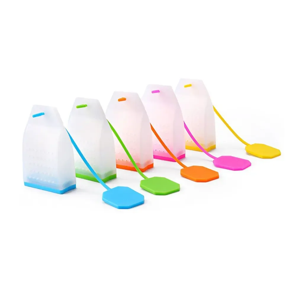 1pc Kitchen Accessories Tea Strainers & Tea Infusers Food Grade Silicone Strainer Bags Coffee Loose Leaves Infusers Teaware