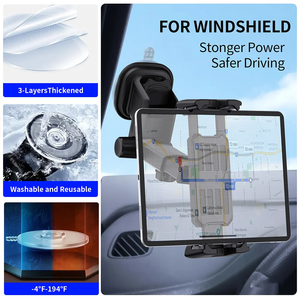 Auto-Armaturenbrett Windschutzscheiben-Tablethalterung Universelle Auto-Innenraum-Telefonhalterung für 4-13 Zoll iPad GPS-Navigation Sicheres Fahren – Detail 5