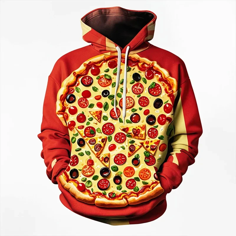 thumbnail image 1 of Sudadera con capucha con gráfico de pizza de pepperoni para hombre, sudadera con estampado 3D de comida, sudadera informal de primavera y otoño, sudaderas con capucha de manga larga unisex, 1 of 5