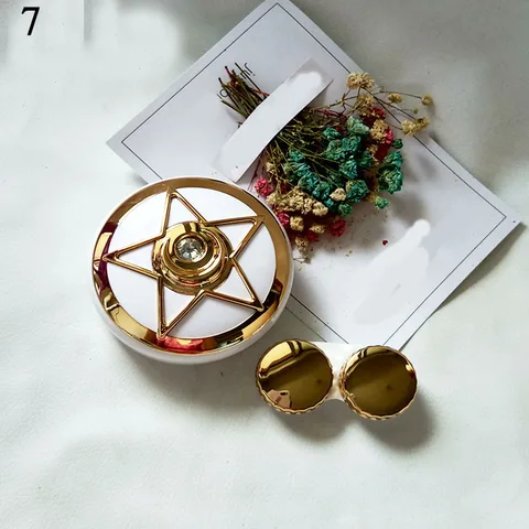 Mini Contact Lens Case Eyes Care Kit Holder Lens Case Travel Glasses Container Lenses Box Cute Marble Round Mirror Contact