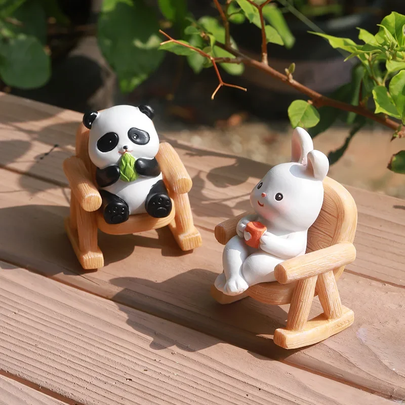 

Cute Panda Lying Chair Resin Small Ornaments Living Room Bedroom Office Desktop Animal Statue Furnishings Crafts Christmas Gifts
