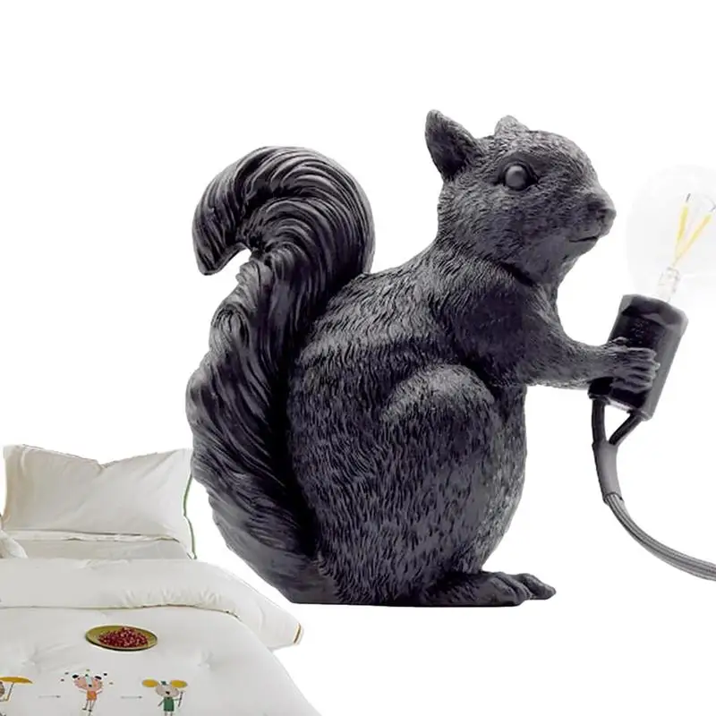 

Squirrel Lamp Resin Squirrel Lighting Fixture Bedside Light Lightweight Squirrel Desk Lamps Cute Animal Lamp For Bedroom Offices