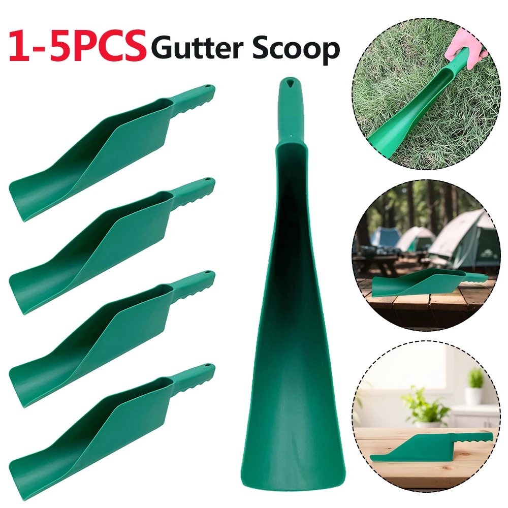 1-5PCS Gutter Scoop Home Roof Leaf Gutter Cleaning Shovel Eaves Shovel Eaves Garden Leaf Spoon Gardening Tools