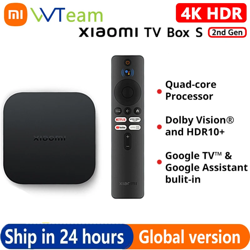  2023 Original  Global Version Xiaomi Mi TV Box S(2nd Gen) 4K Ultra HD BT5.2 2GB 8GB Google TV Google Assistant Smart  