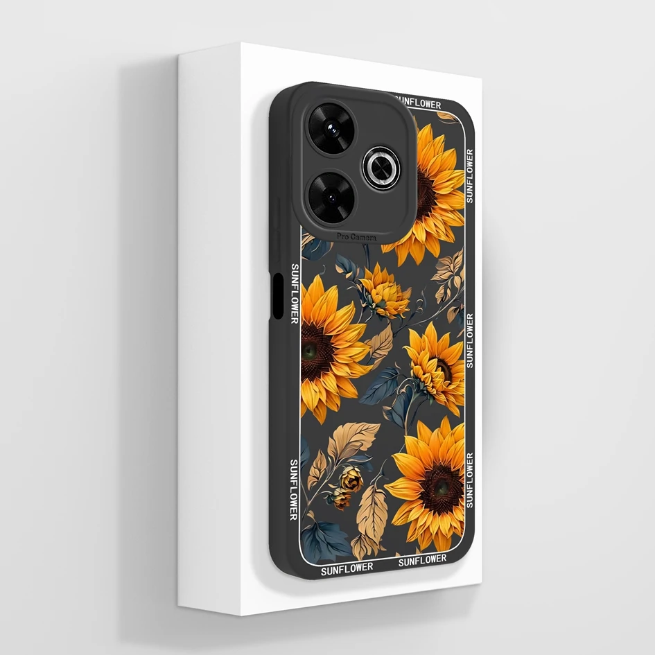 Aesthetic Durable Shockproof Silicone Phone Case with Pretty Flower Design