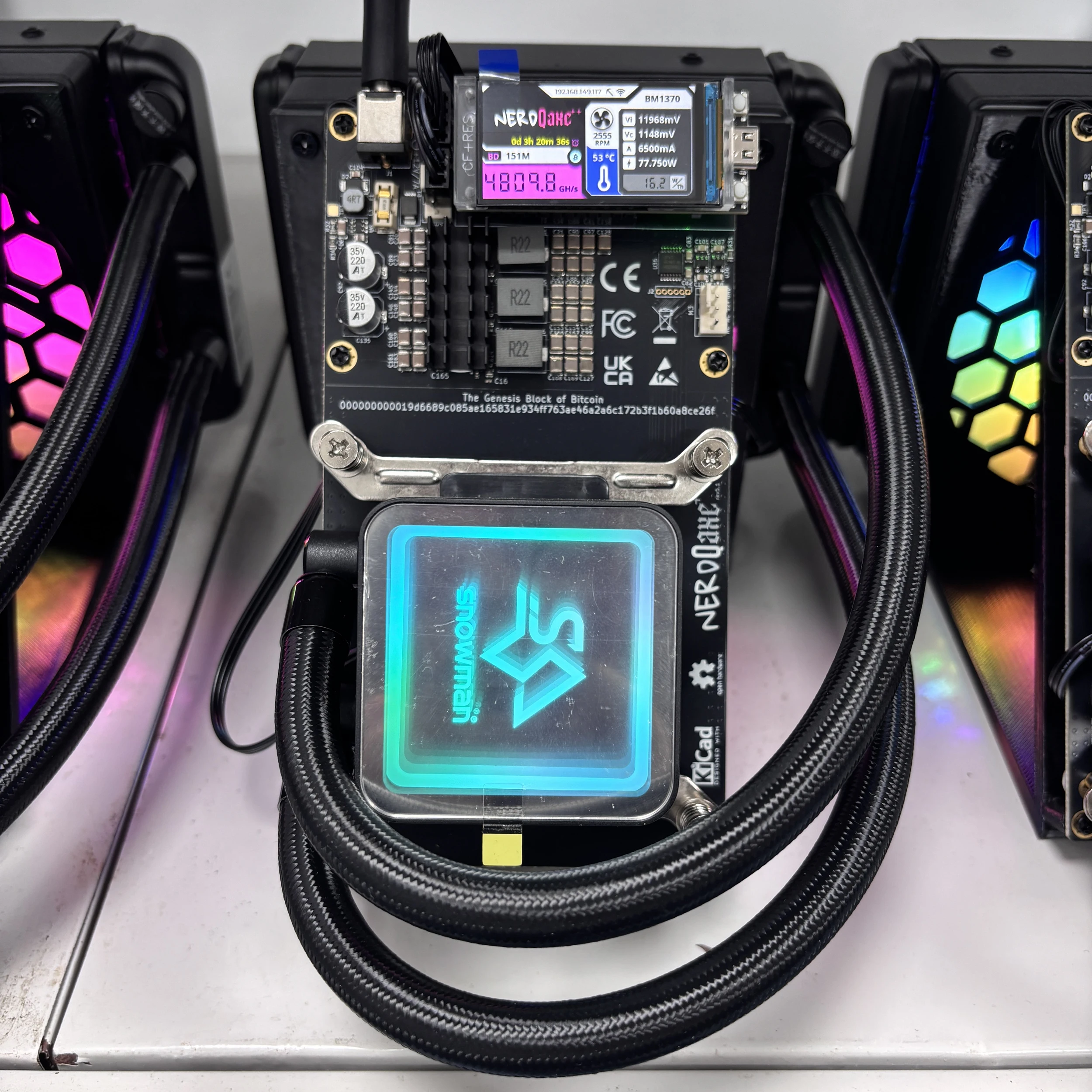 CE FCC CA UK Certifications NerdQAxe++ Hydro 4.8Th/s Super Slient Water  Cooling Bitcoin Miner BM1370 SHA-256 ASIC - AliExpress