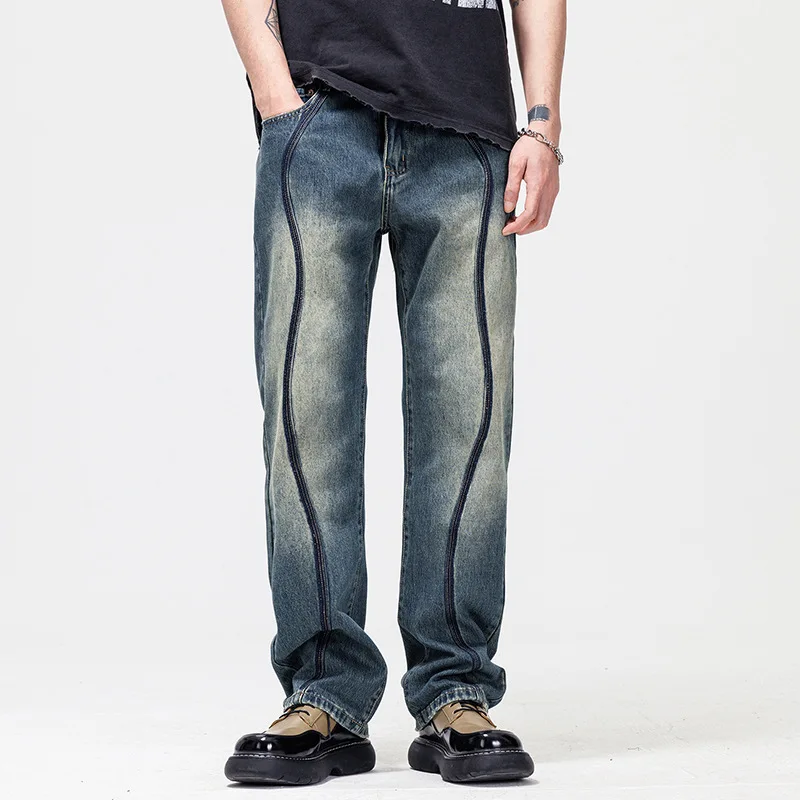 New Spring Men Jeans Men's Baggy Pants Brand Oversize High Street Straight Loose Wide Leg Versatile  y2k ClothingTrousers