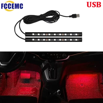 Luce ambientale per auto a LED con USB 5V Lampada universale per interni auto Decorazione Retroilluminazione Illuminazione Luci al neon decorative automatiche