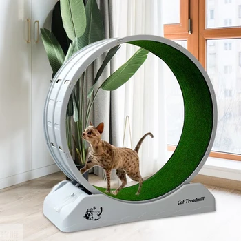 Ruota per esercizi per gatti, grande ruota da corsa per gatti da interno con tappeto rimovibile, giocattoli per gatti, tapis roulant silenzioso