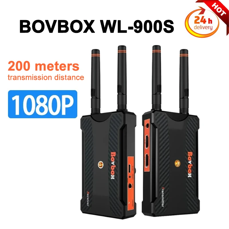 

BOVBOX WL-900S 200M HD HDMI-compatible Wireless Extender Video Transmitter Receiver for PC Camera Live Streaming To TV Monitor