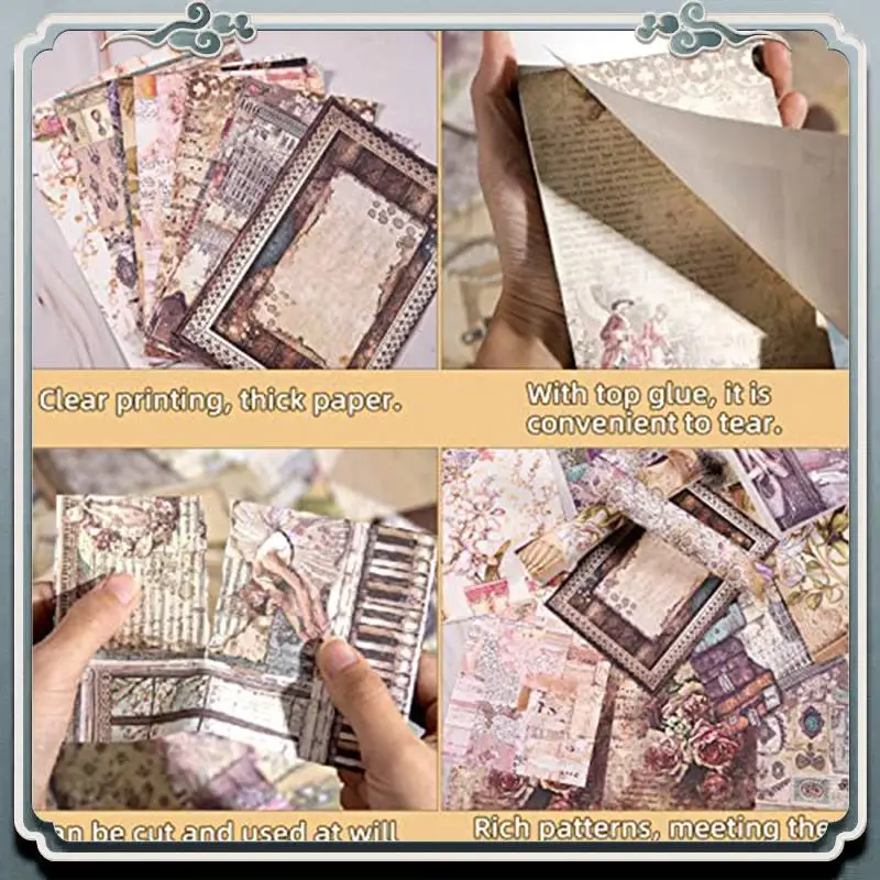 프리미엄 500 PCS 빈티지 스크랩북 종이 꽃 시리즈 스크랩북 용품 DIY 컬렉션 장식 종이