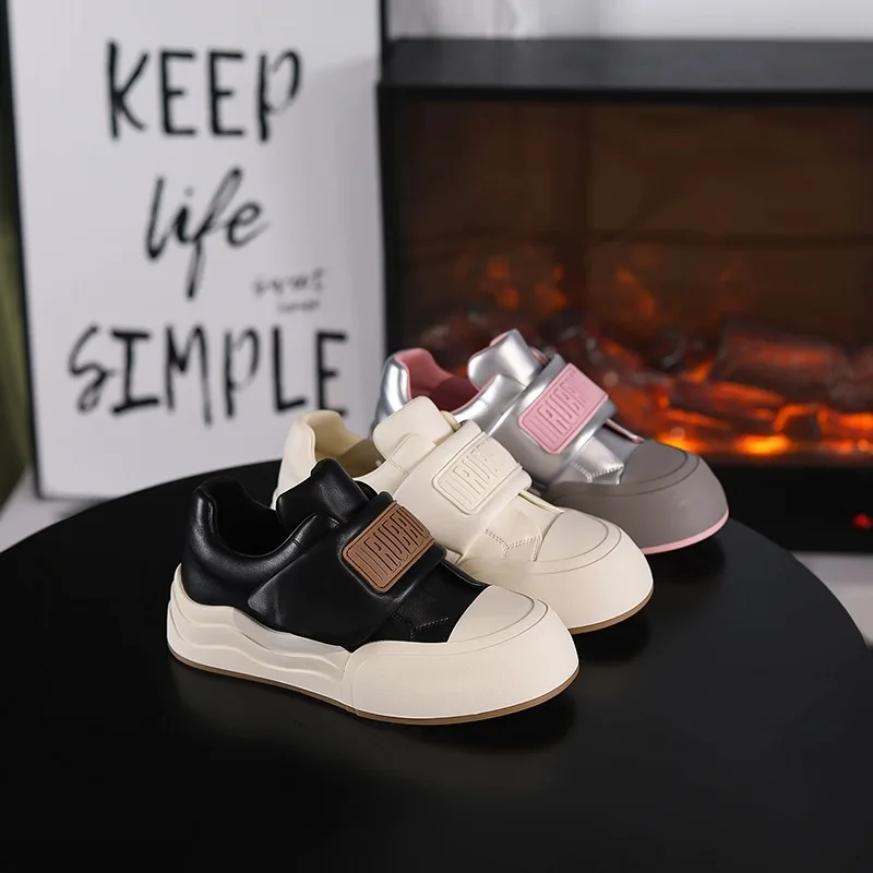 

2023 Early Autumn New Design Sense Cream Puff Shoes Women's Fashion Bread Shoes Thick Sole Elevated Small White Shoes