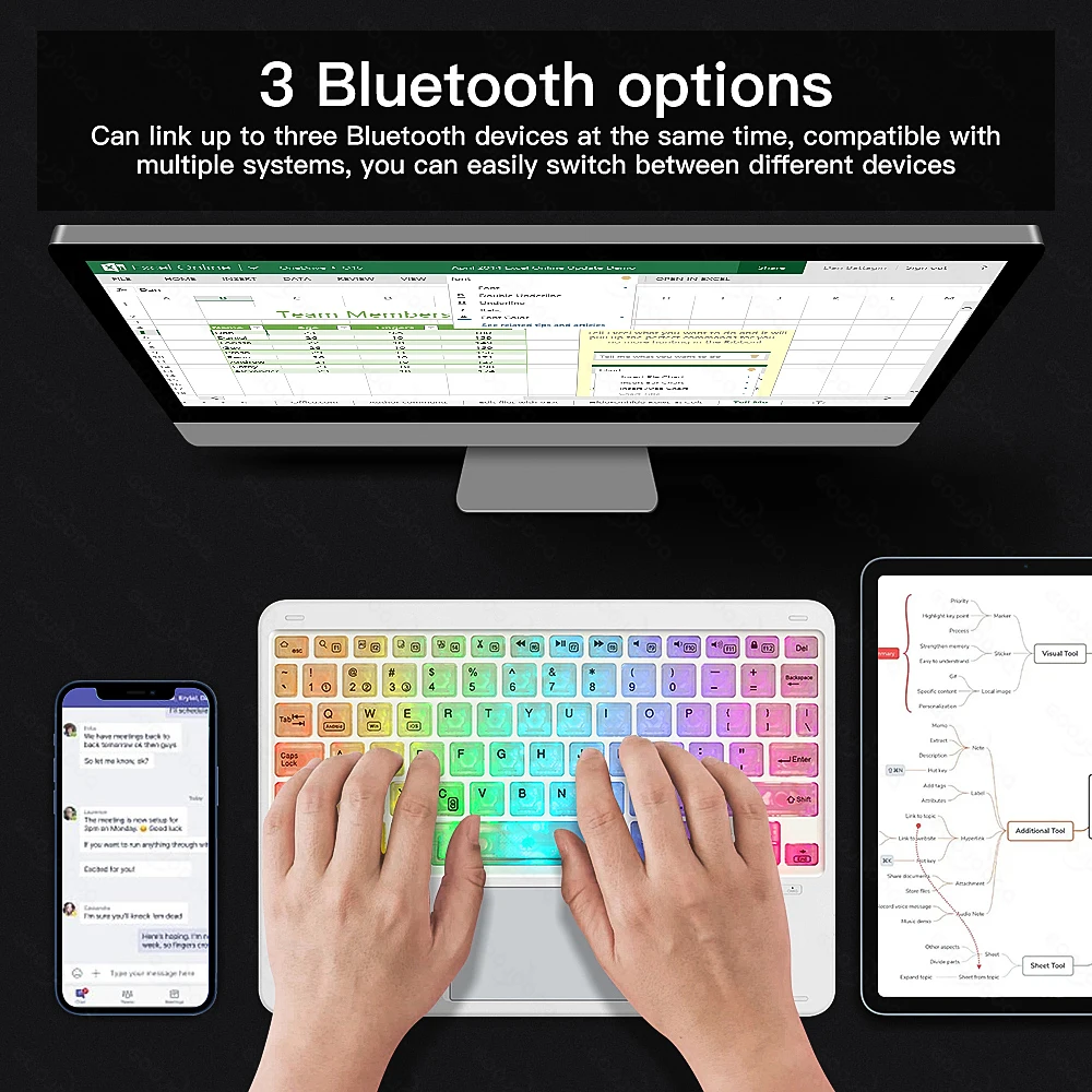 Goojodoq RGB Bluetooth Keyboard with Touchpad