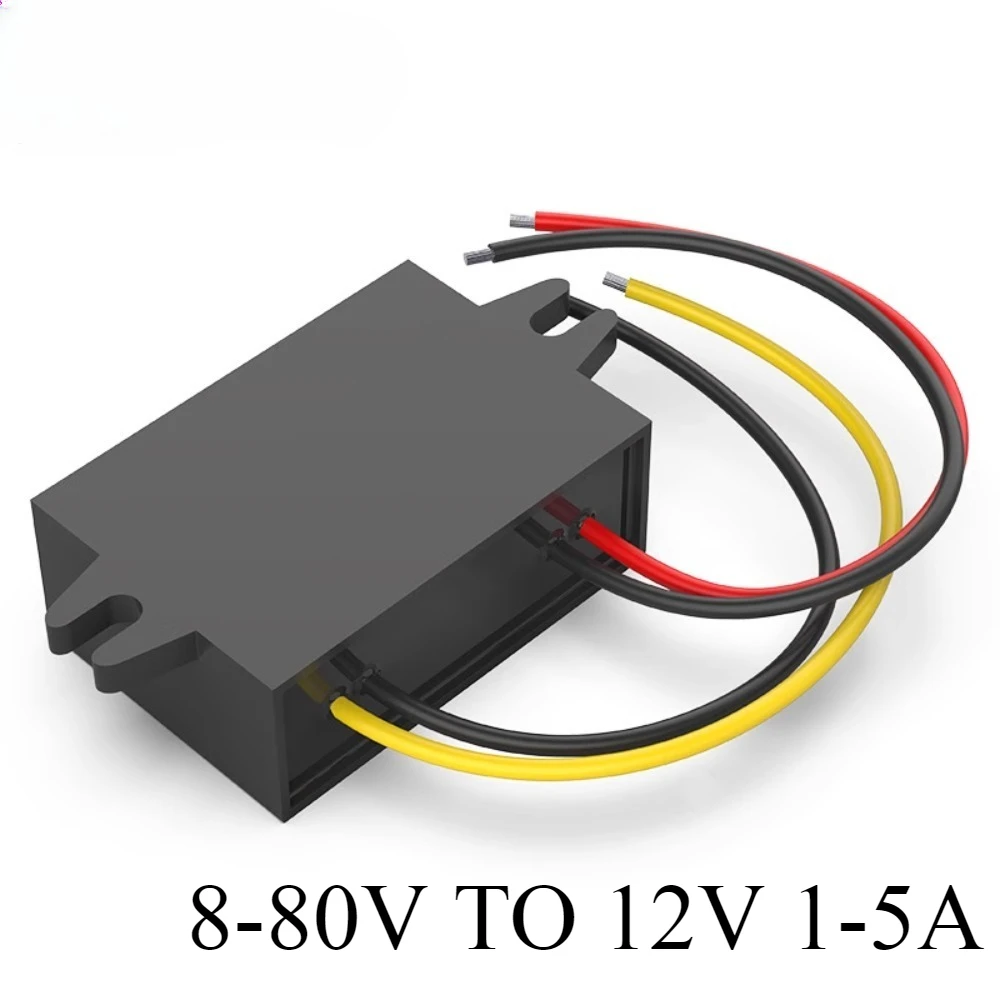 DC 컨버터 12V 60V 48V36V 24V에서 12V 1A-5A로 스텝다운 60V-12V 버크 트럭 보트 자동차 전원 공급 장치 전압 조절기 변압기