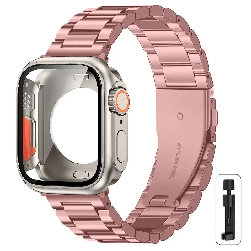 Premium Stainless Steel Watch Strap with Ultra Protective Case
