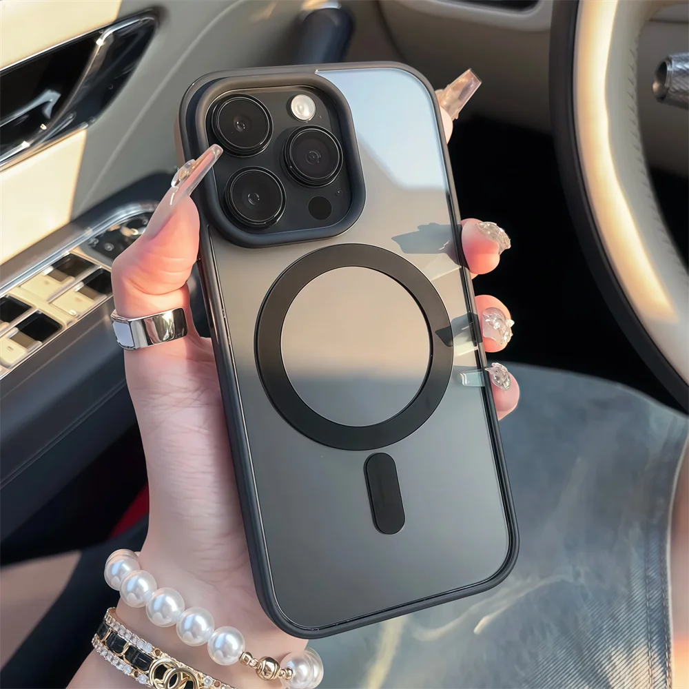 Clear Acrylic Magnetic Wireless Charging Phone Case with MagSafe Compatibility