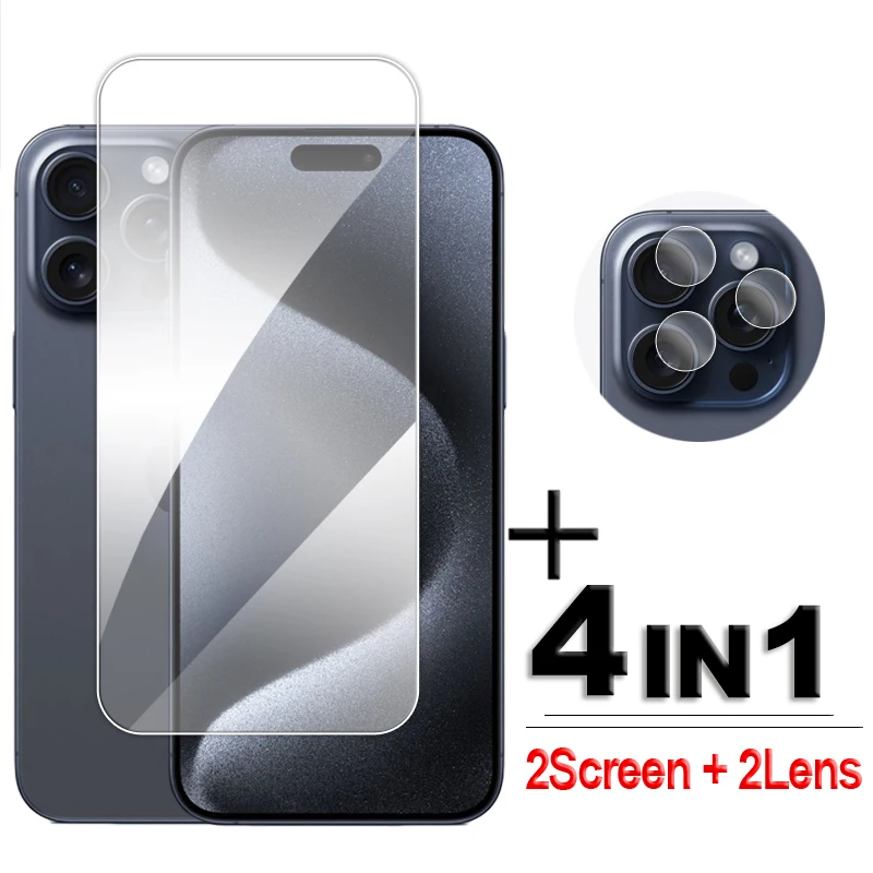 For iPhone 15 Pro Max Glass Full Glue Clear Screen Protector For iPhone 11 12 13 14 15 Pro Max Tempered Glass iPhone 15 Pro Film 2in1 protective lens caerma film for iphone 13 12 pro max 13mini 2021 full glue screen cover tempered glass for iphone 13pro max