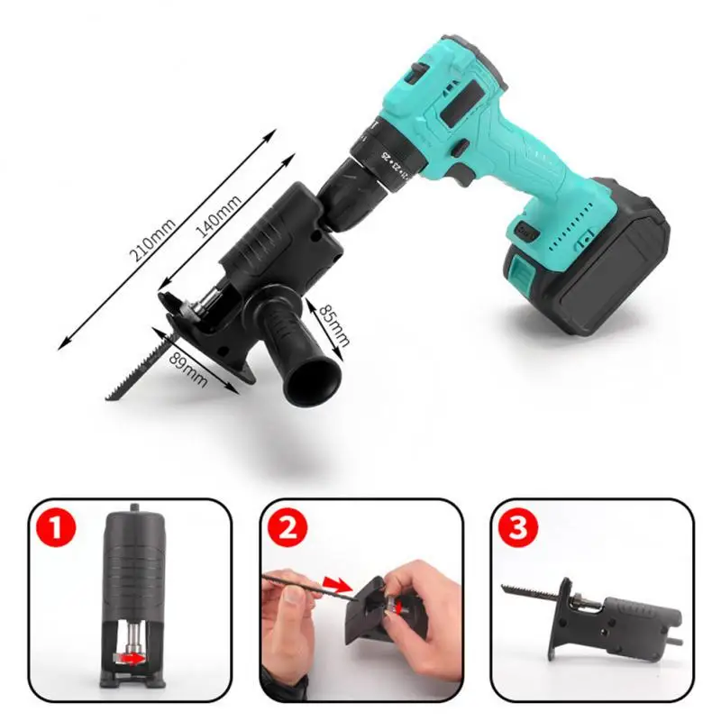 

Reciprocating Saw Adapter with Sawblade Electric Drill Modified Electric Saw Power Tool Wood Cutter Machine Attachment Adapter