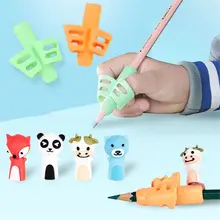 

5pcs/set Cartoon Holding Pen Holder Double Finger Pen Holder Student Writing Pen Device Writing Posture Correction Tool