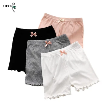 여아용 안전 팬티, 어린이 코튼 속옷, 어린이 브리프, 해변 짧은 단색 하우스 반바지, 2-12 세 1 2 3 4 개