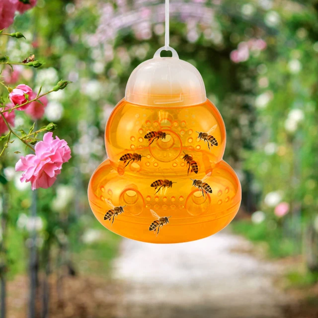 Újrafelhasználható Méhkas Darázs Csapda Hordozható Tök Alakú Darázs-Riasztó Hornetes Nem Mérgező Kártevőirtó Termék Beltéri Kültéri - Image 2