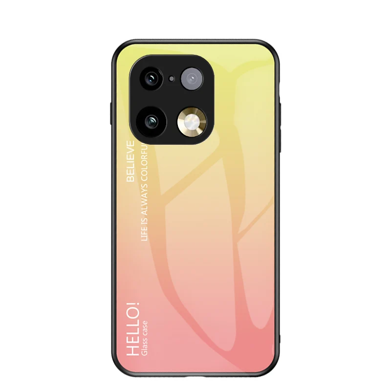Gradient Tempered Glass Hard Back Protective Case with Anti-Fall Bumper