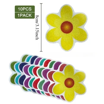 10PCS bathroom PEVA anti slip stickers hower floor anti slip stickers Colorful flower bathtub anti slip stickers 1