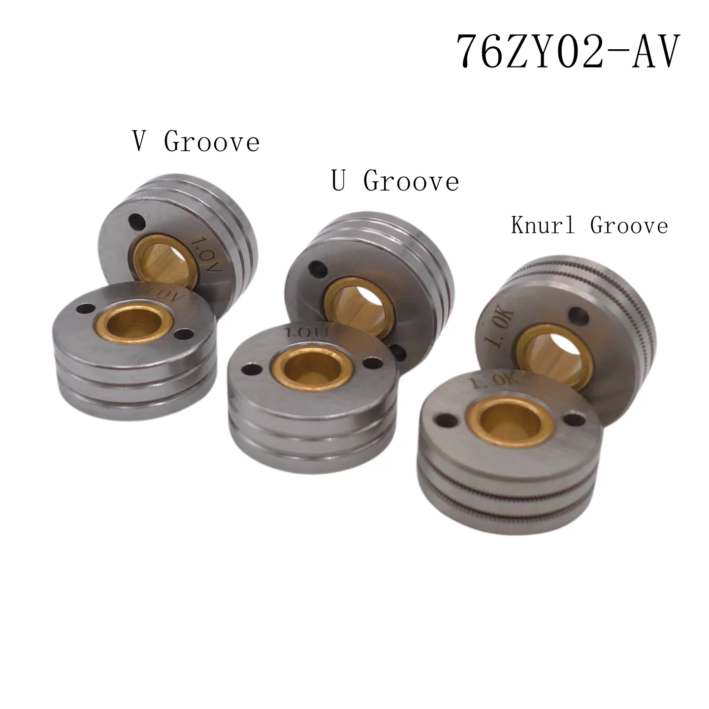 

76ZY02AV Wire Feeder Motor Roller V U Knurl Groove ( 0.8/1.0mm , 1.0/1.2mm , 1.2/1.6mm ) Feed Assembly MIG MAG Welder 2pcs/set