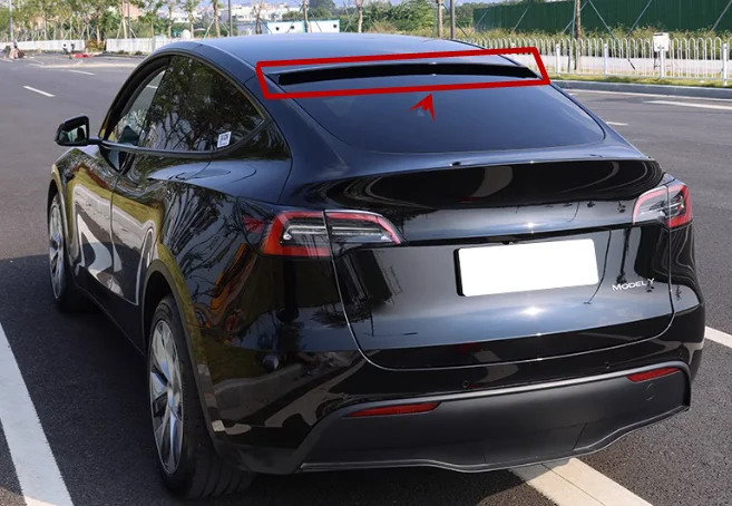 

For Tesla Model Y 2020 2021 2022 2023 ABS Carbon Fiber Car Rear Wing Trunk Lip Roof Spoiler