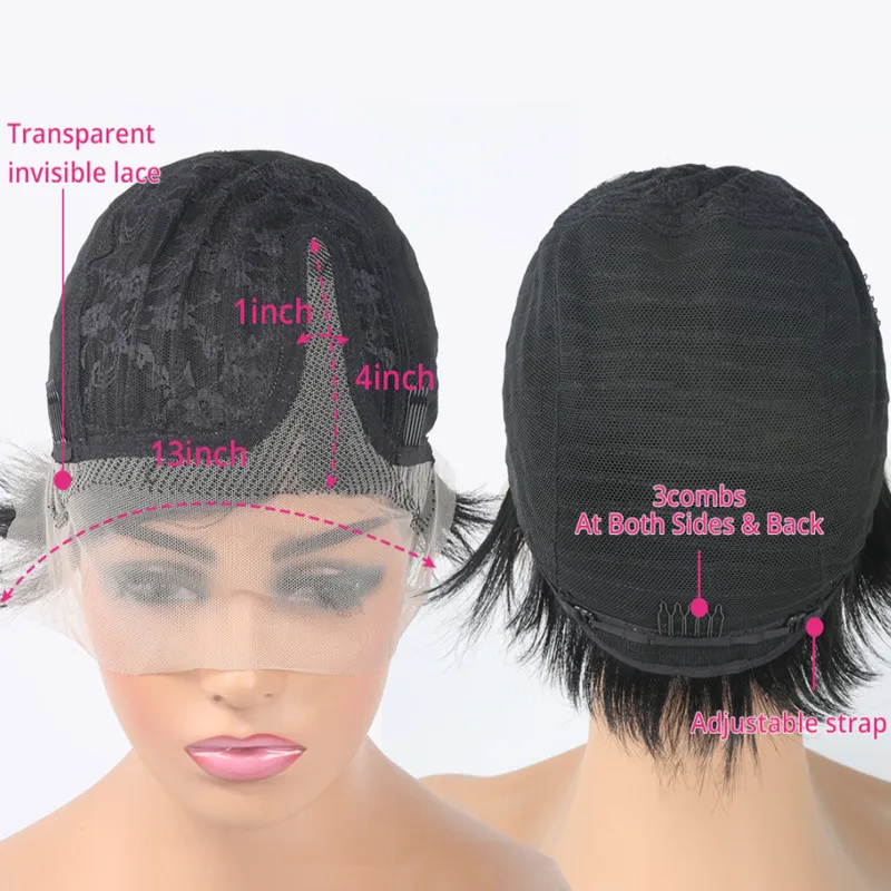 13x4x1Short Layered Pixie wigs Lace Frontal Wig Pixie Cut Lace Frontal Wigs for Women