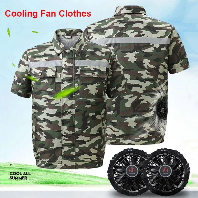 

Summer Cooling Fan Vest USB Charging Air Conditioning Clothes For Men Women Outdoor Work Coat Short-sleeved Cooling Fan Clothes