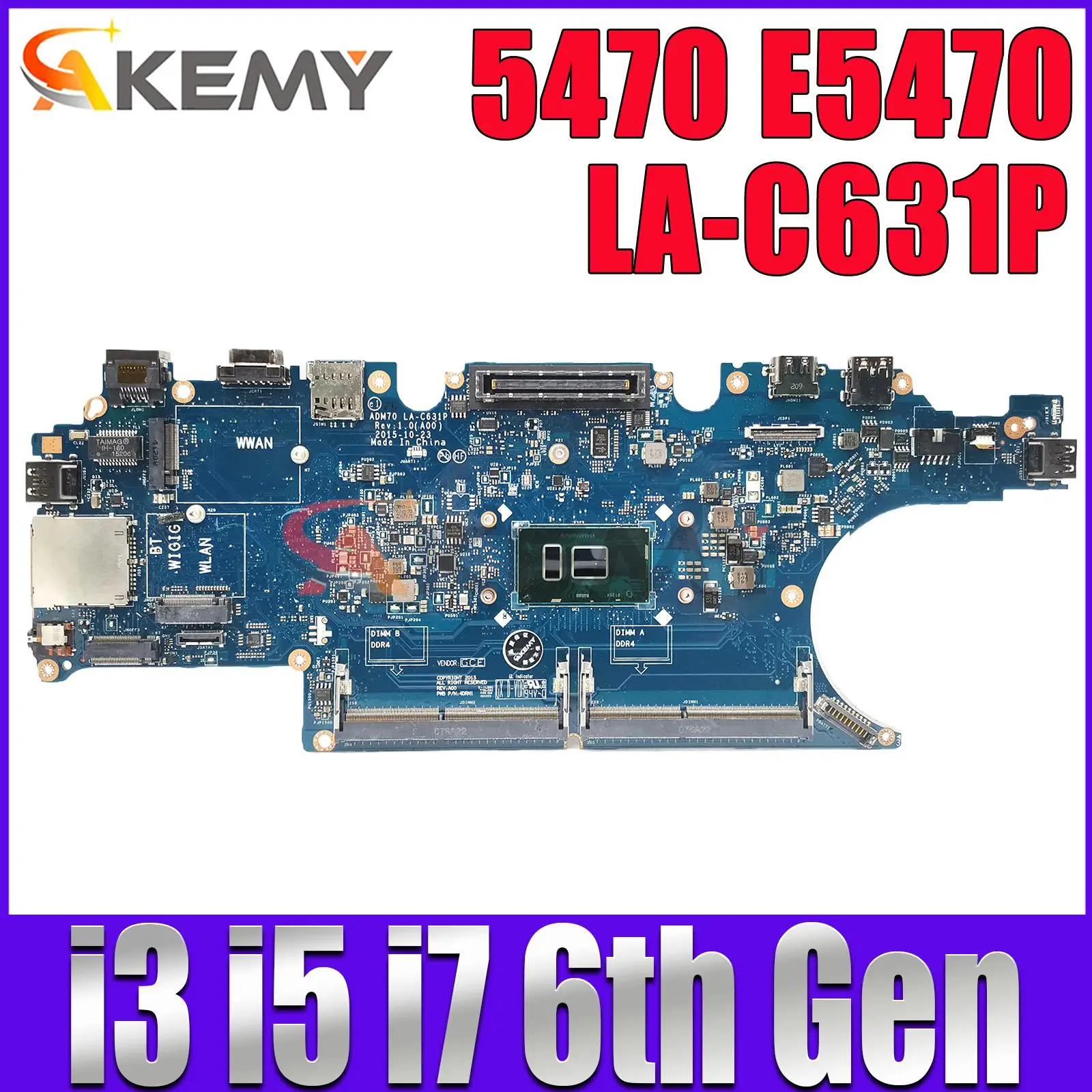 

Материнская плата для ноутбука DELL Latitude 5470 E5470 i3 i5 i7 6-го поколения CPU ADM70 LA-C631P материнская плата для ноутбука DDR4 0HCP0K 0C0NC4 00VJ1G