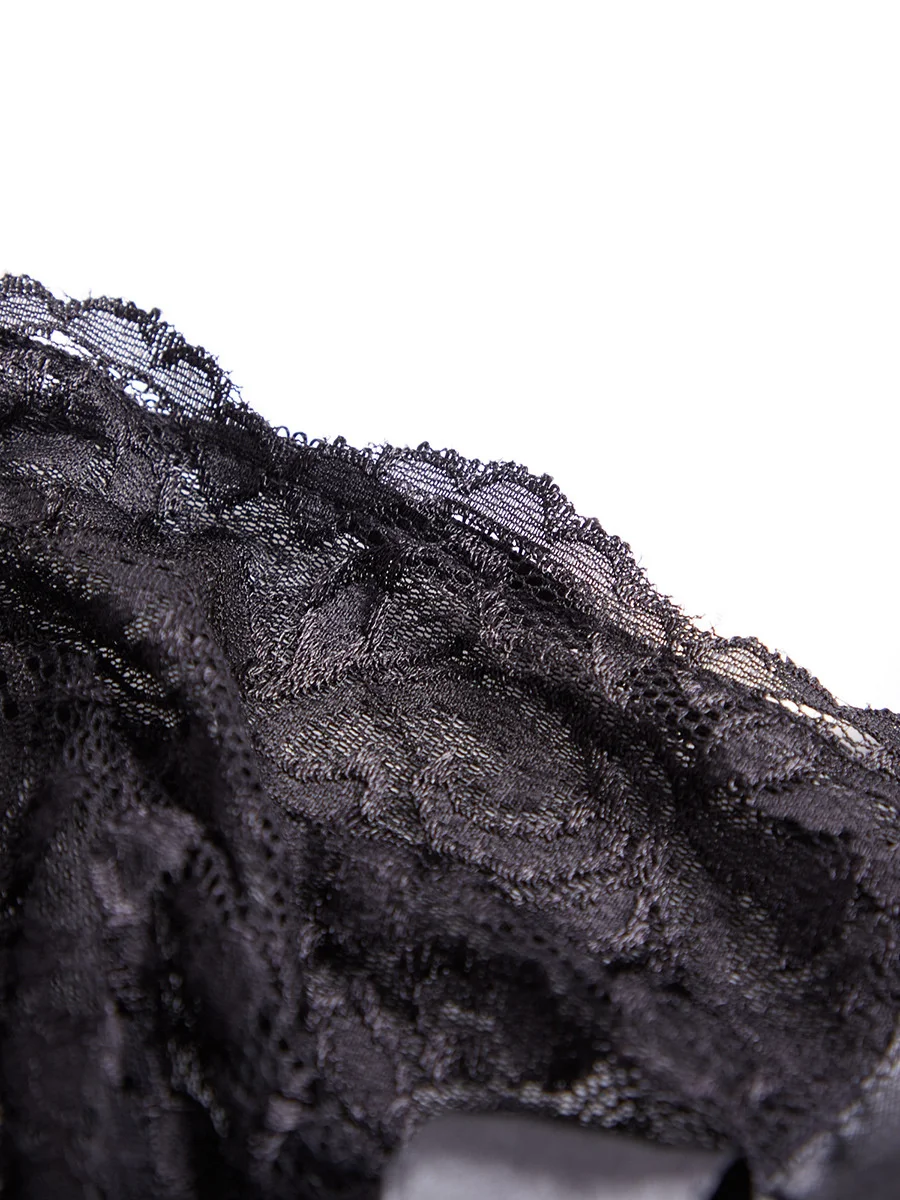 Biancheria intima plissettata divertente Abito corto in pizzo con cinturino largo Indumenti da notte sexy_voghion.com