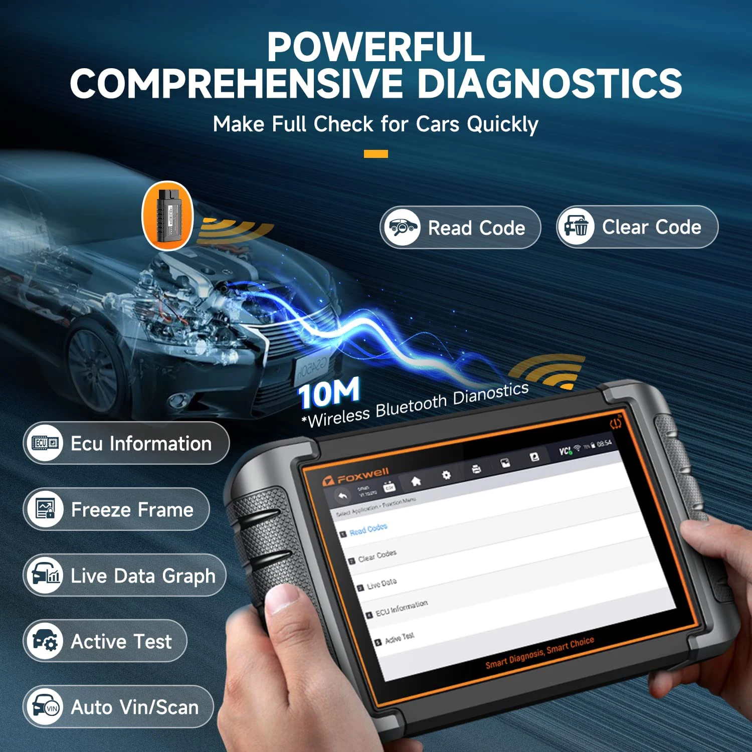 FOXWELL NT809BT All System Bidirectional OBD2 Scanner DPF TPMS OIL 30+ Reset Auto Professional Automotive Car Diagnostic Tool 2