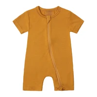 0-24M Bamboo Fiber Baby Romper Toddler Clothing Jumpsuit Clothes Short Sleeve Infant Pajamas Onesies Solid Bodysuit For Newborn 5