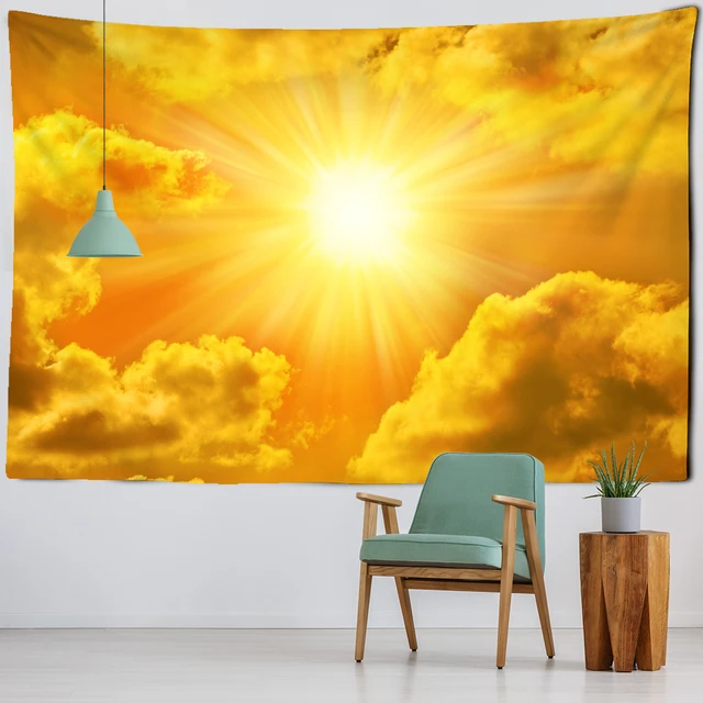 Hawaiian Tapestry Sunrise Sunbeams Through Clouds Shoreline Wide Wall  Hanging for Bedroom Living Room Dorm Aesthethic Decor Art - AliExpress