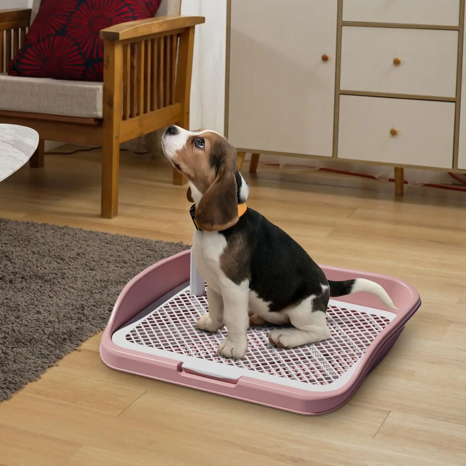 Pee Pad Holder Dog Toilet Open Top Entry Dog Litter Pan Reusable Dog Potty Tray Training Pad for Garden Household Porch Bunny