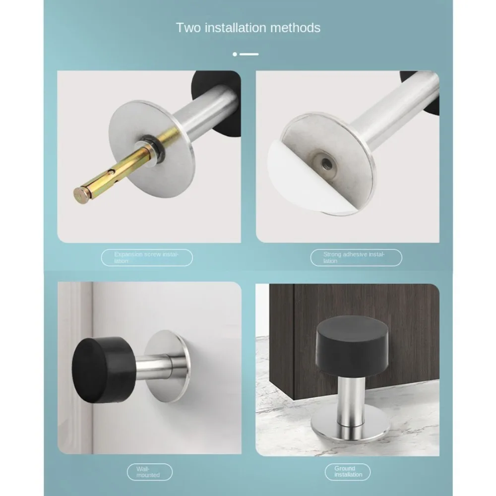 Door Stopper Silicone Door Stopper Magnetic Door Stopper Door Stopper Bumpers New Stainless Steel Door Stopper Punching/No Punching Anti-collision Door Suction Nail-free Hardware Doorstop Floor