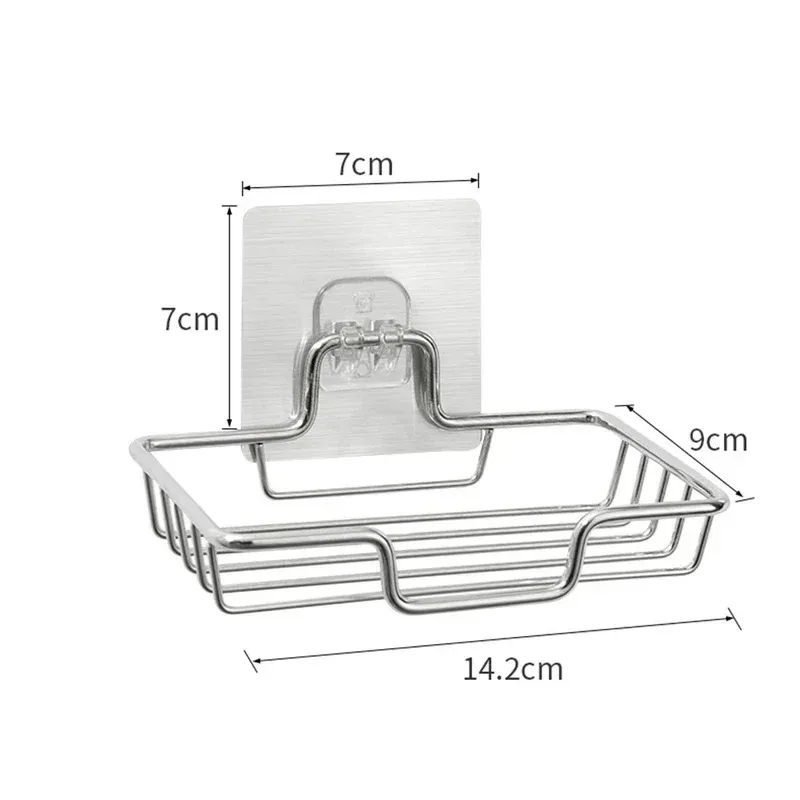Bathroom Soap Holder 1Pcs Wall Mounted Stainless Steel Self Adhesive Rack Dish