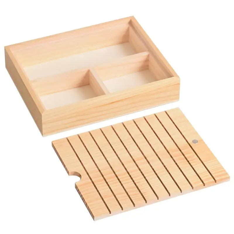 

Embroidery Floss Organizer Wooden Bobbin Rack With Storage Box Spool Organizer For Sewing Supplies Multi-functional Craft Sewing