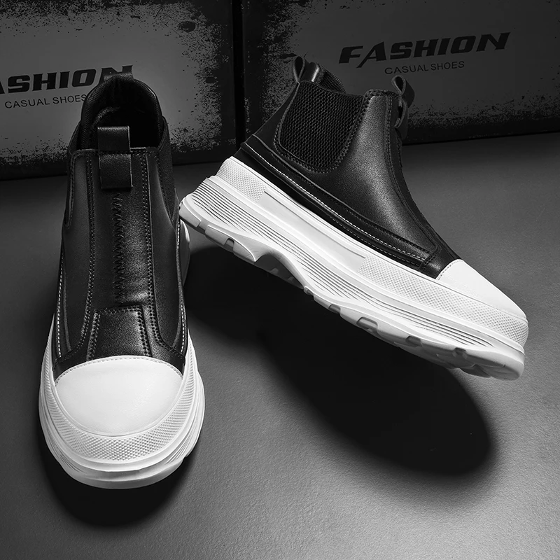 

Men's Sports Shoes Casual High Top Footwear Wear-resistant Water Proof Soft Comfortable New Trendy All-match Spring and Autumn