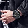 SANDA 3358 Camouflage LED Digital Watch Outdoor Electron Male Wristwatch Display Quartz Men Clock Sports Military Mens Watch 6