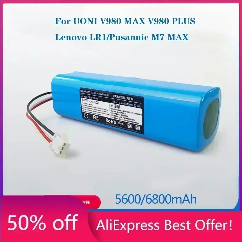 

New 14.4V 5.2Ah li-ion Battery Vacuum Cleaner Robot accessories For Proscenic Pusanick M7MAX M8Pro Lenovo LR1 SWEEPER VACUUM
